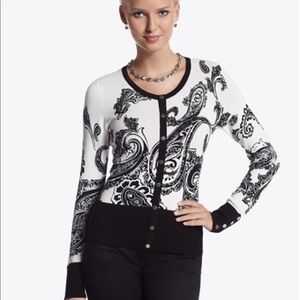 White House white market paisley cardigan WHBM